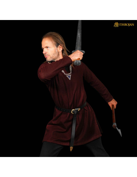 Tunique viking unisexe en coton à col...