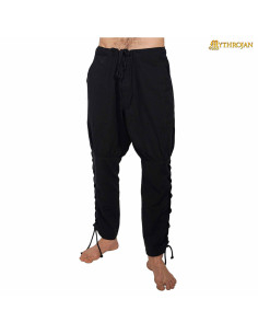 Pantalons vikings en coton modèle Bjoan, couleur noire