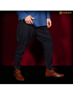 Pantalons vikings en coton modèle Bjoan, couleur noire 2