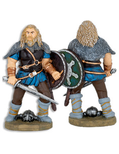 Figure Guerrier viking avec bouclier et épée, en résine 2