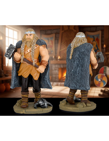 Figure Guerrier viking avec marteau, en résine