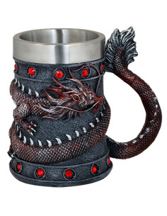 Tasse médiévale ornementale en résine avec design de dragon 2