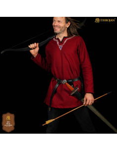 Grande targe en cuir noir ajustable, main droite ou gauche 2