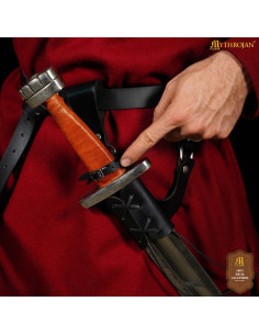 Petit porte-couteau en cuir noir réglable, main droite ou...