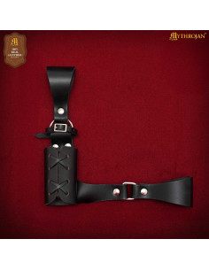 Petit porte-couteau en cuir noir réglable, main droite ou... 2