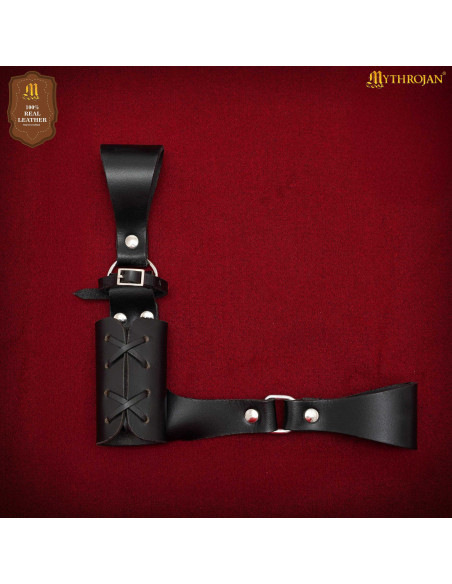 Petit porte-couteau en cuir noir...