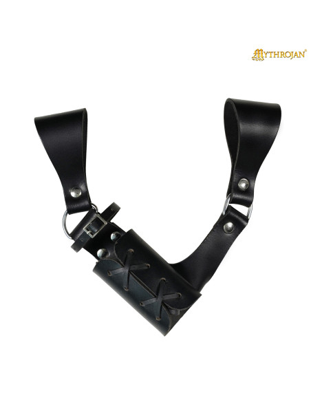 Petit porte-couteau en cuir noir...