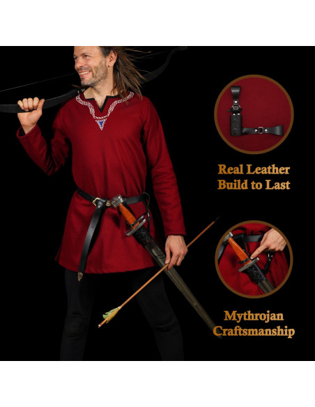 Petit porte-couteau en cuir noir...