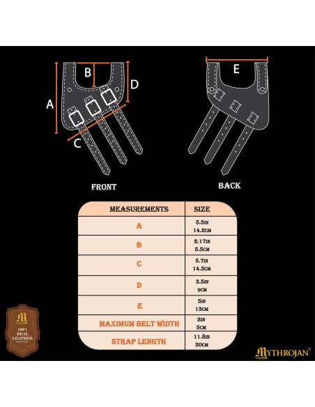 Tahalí renaissance en cuir marron,...
