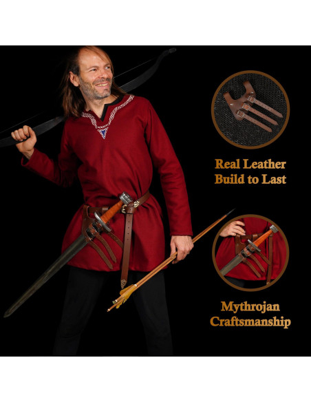 Tahalí renaissance en cuir marron,...