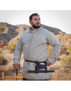 Tahalí médiéval ajustable en cuir, horizontal