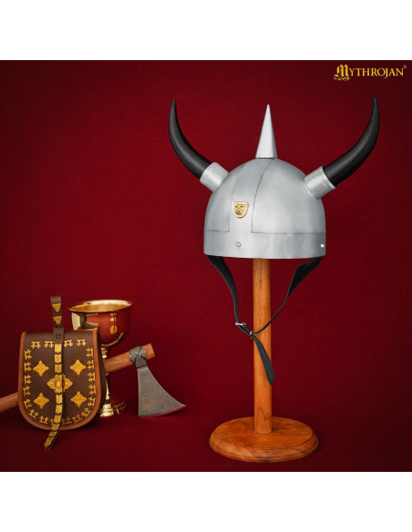 Casque viking avec cornes et plaque...