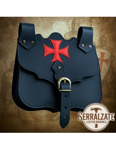 Sac médiéval en cuir modèle Cruzé, couleur noire