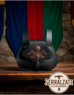 Sac médiéval en cuir modèle Catalina, noir 2