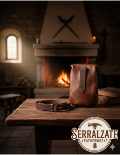 Sac médiéval guerrier celte avec ceinture - Marron 2