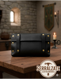 Sac médiéval arbre de vie avec double fermeture - noir 2