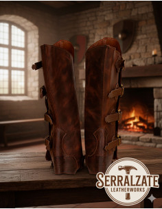 Guêtres médiévales Sir William avec 4 boucles - Marron 2