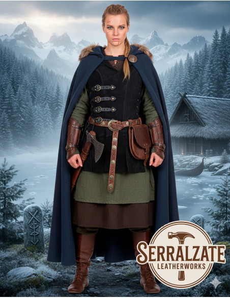 Chaleco Médiéval Brava en cuir - Noir