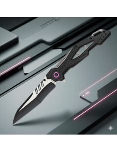 Couteau tactique Albainox avec finition noire brossée (30... 2