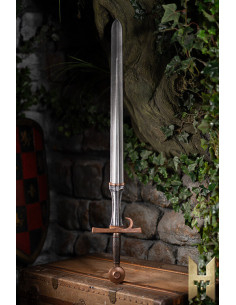 Épée médiévale pour LARP modèle Milanese, finition bronze...