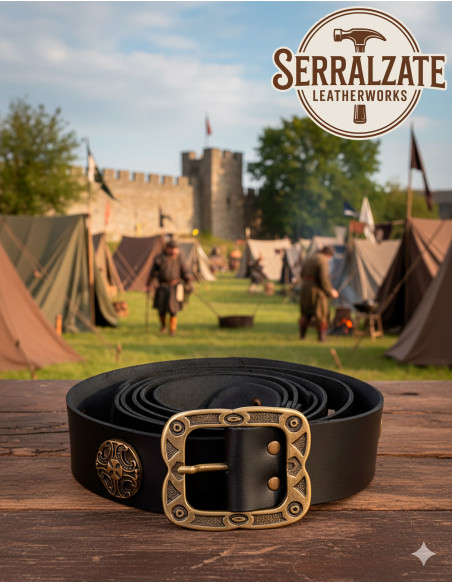 Ceinture médiévale décorée Pelayo - Noir