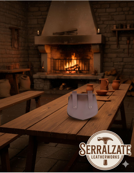 Sac médiéval en cuir écailles de...