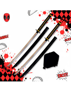 Set de 2 katanas avec tahalí pour dos Deadpool, Marvel 2