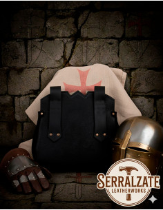 Sac à main templar noir croix Paté, pour ceinture 2