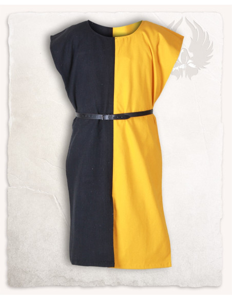 Tabard médiéval modèle Ignaz, noir-jaune