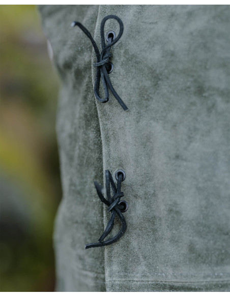 Gilet médiéval en cuir suédé modèle...