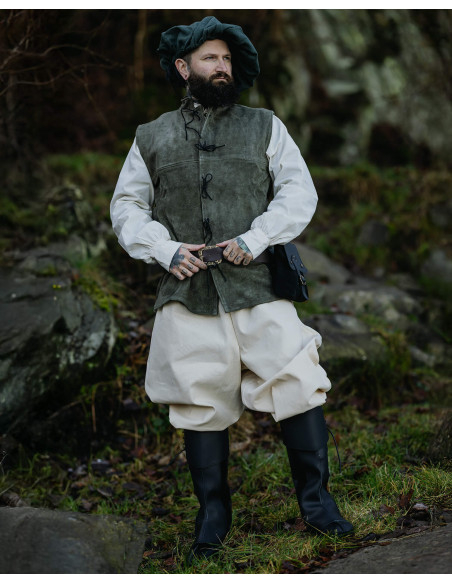 Gilet médiéval en cuir suédé modèle...