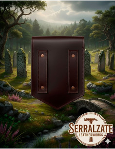 Sac celtique en cuir modèle Brigida, couleur marron foncé 2