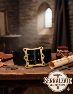 Ceinture médiévale large Ivo - Noir