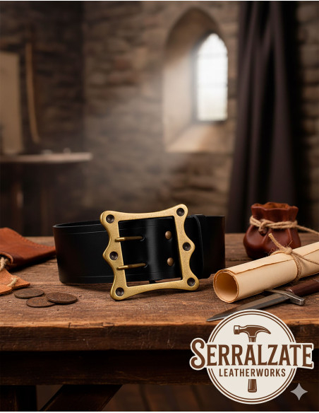 Ceinture médiévale large Ivo - Noir