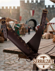 Tahalé porte-épees Badulf ajustable - Marron foncé