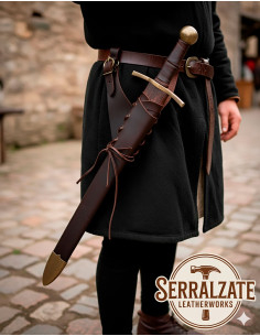 Tahalé porte-épees Badulf ajustable - Marron foncé 2