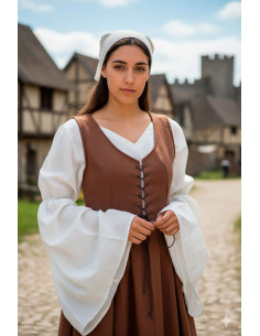 Survêtement médiéval Marketta pour femme - Marron