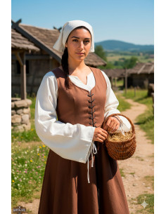 Survêtement médiéval Marketta pour femme - Marron 2