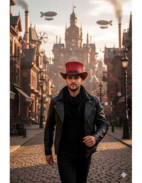 Chapeau haut de forme Samedi - Rouge