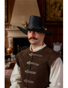 Chapeau deluxe DelaCroix mi-ombre des mousquetaires, noir