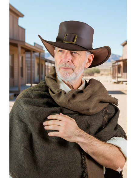 Chapeau Solomon Kane en cuir marron...