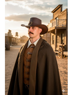 Chapeau Solomon Kane en cuir marron foncé 2