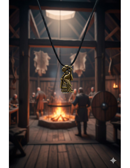 Pendentif Valkyria nordique - Doré