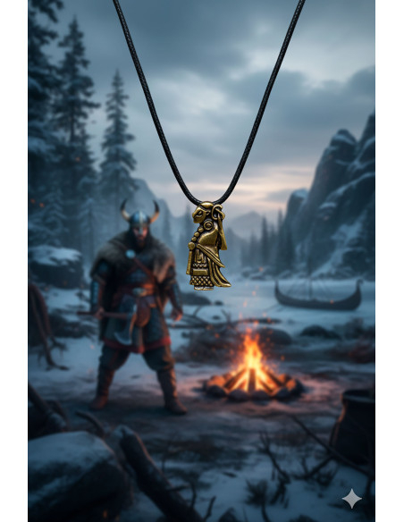 Pendentif Valkyria nordique - Doré