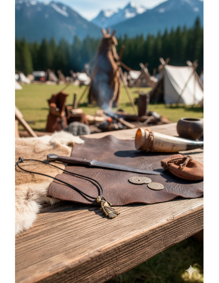 Pendentif Valkyria nordique - Doré