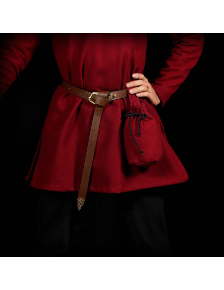 Sac à monnaie en laine avec cordons,...