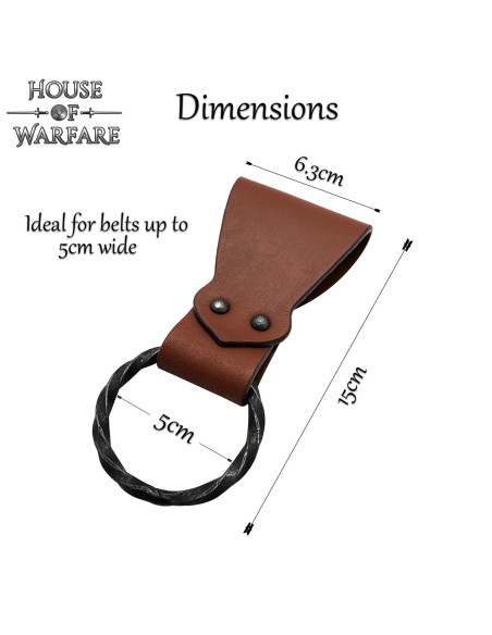 Tahalí en cuir avec anneau tressé,...