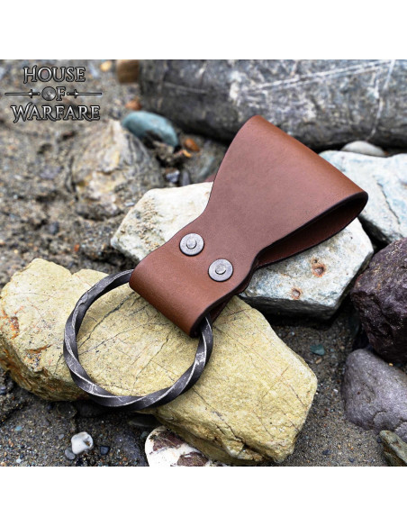 Tahalí en cuir avec anneau tressé,...