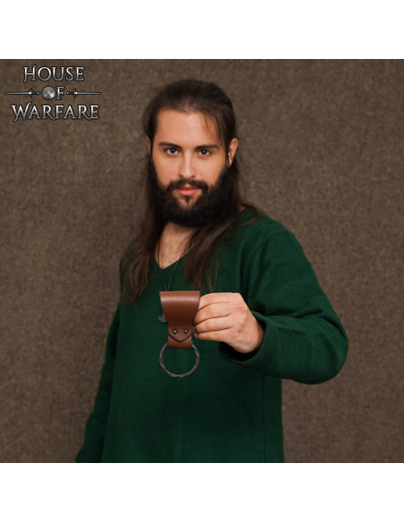 Tahalí en cuir avec anneau tressé,...