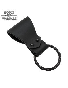 Tahalí en cuir avec anneau tressé, couleur noire 2